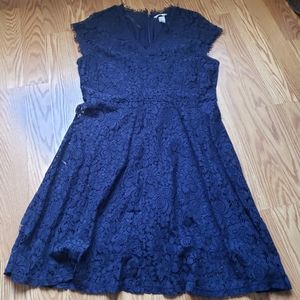 H&M lace navy blue dress